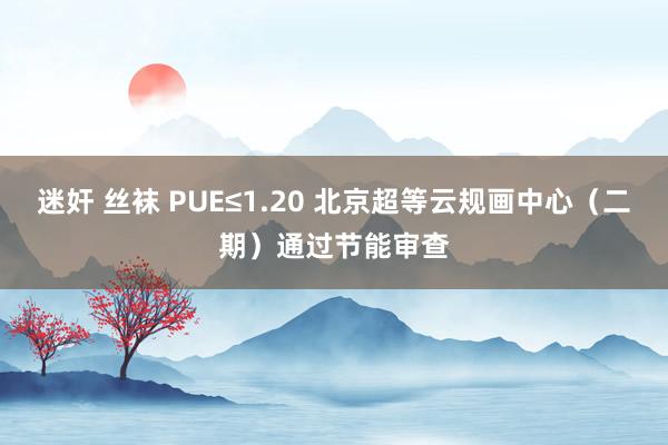 迷奸 丝袜 PUE≤1.20 北京超等云规画中心（二期）通过节能审查