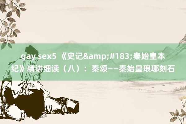 gay sex5 《史记&#183;秦始皇本纪》精讲细读（八）：秦颂——秦始皇琅琊刻石